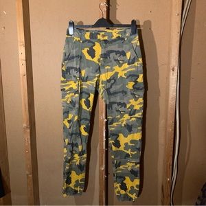 Yellow and green camo joggers